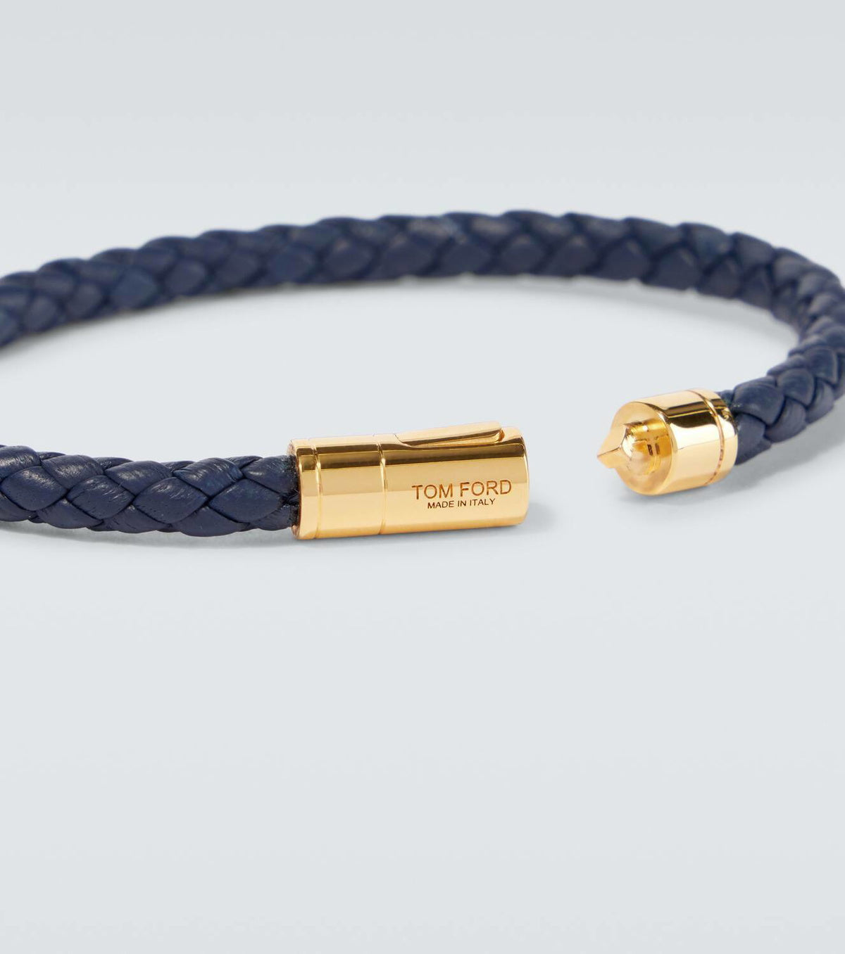 Tom Ford Logo braided leather bracelet