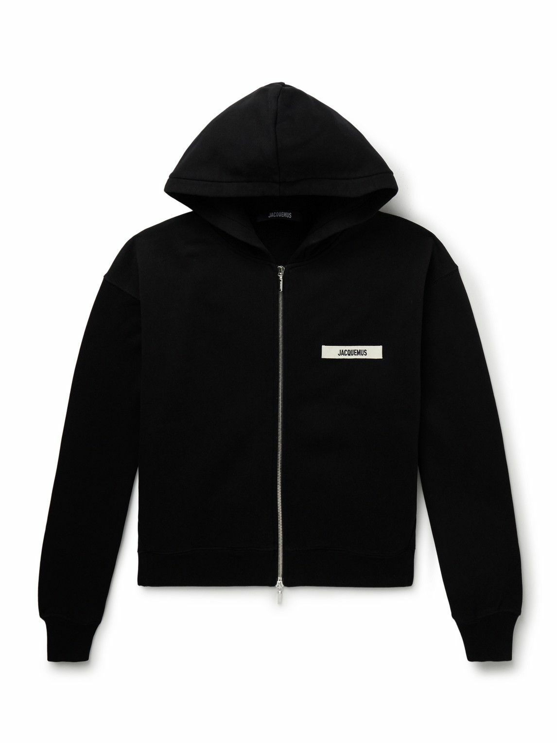 Jacquemus - Logo-Embroidered Cotton-Jersey Zip-Up Hoodie - Black