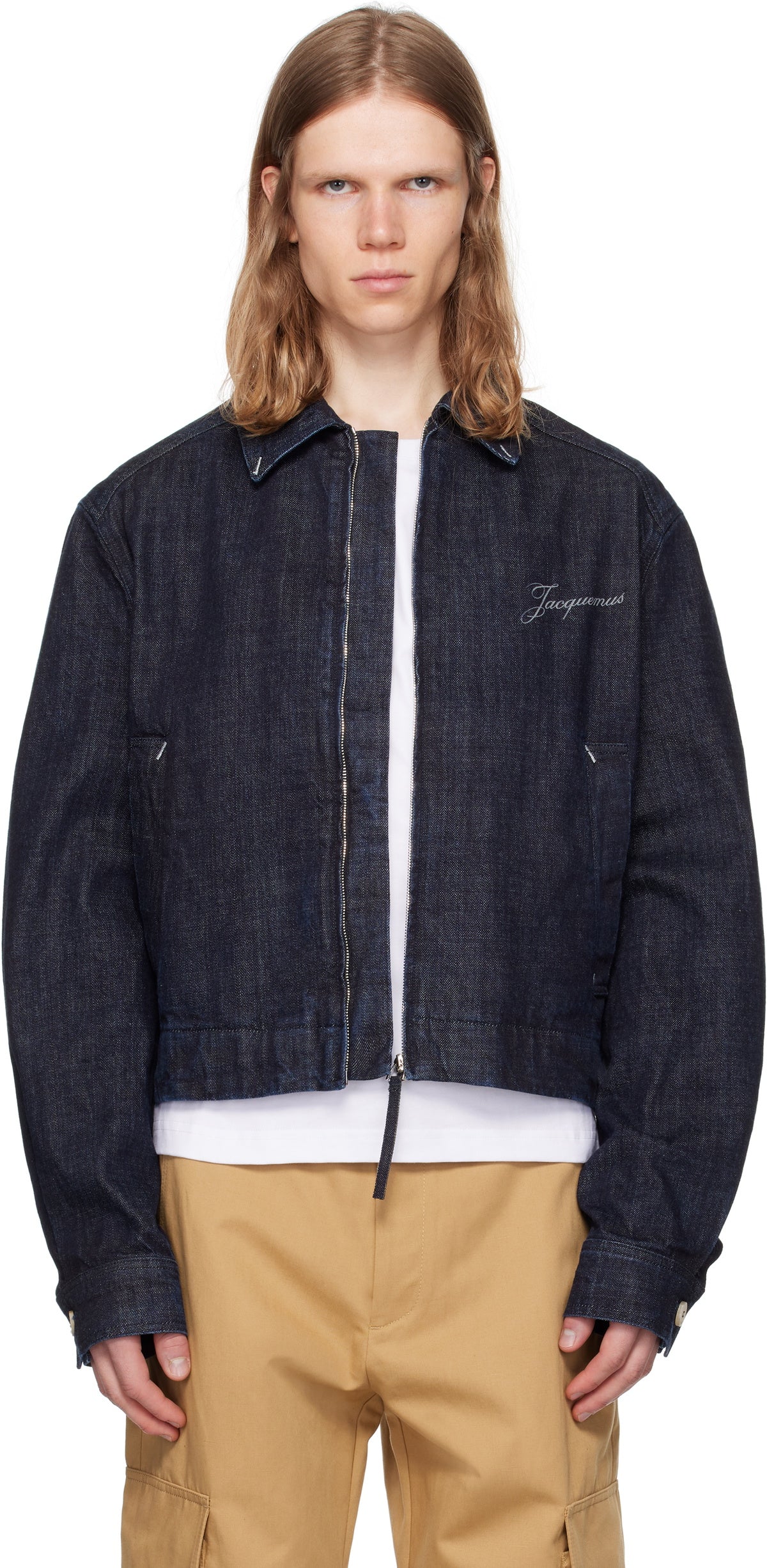 JACQUEMUS Navy La Croisière 'The Canevas de-Nîmes' Denim Jacket
