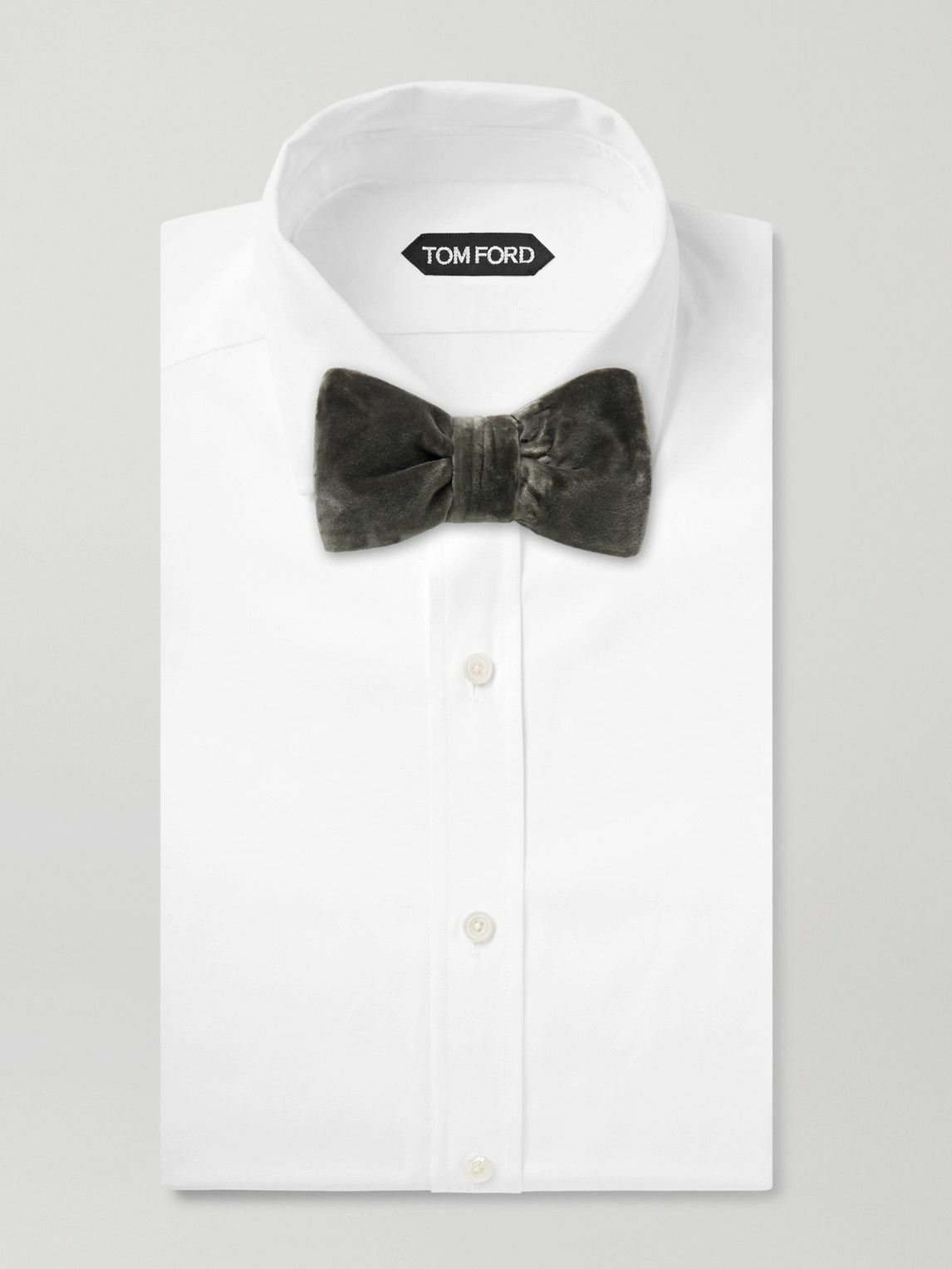 TOM FORD - Pre-Tied Cotton-Velvet Bow Tie