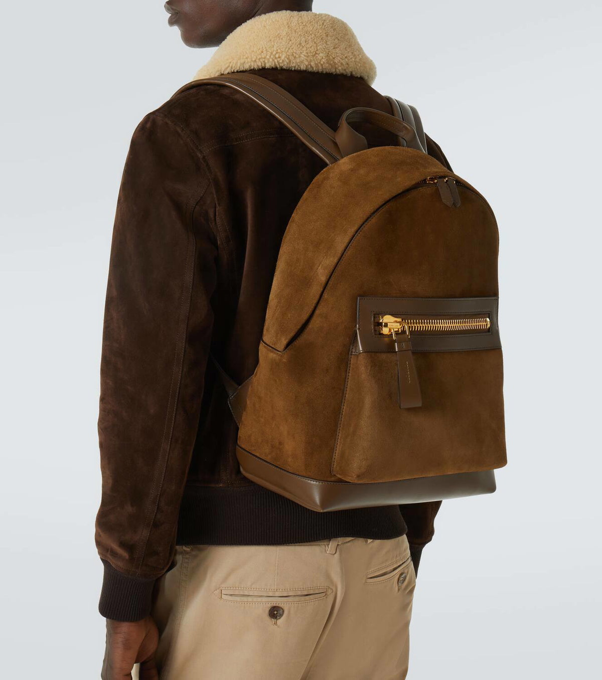 Tom Ford Buckley suede and leather backpack