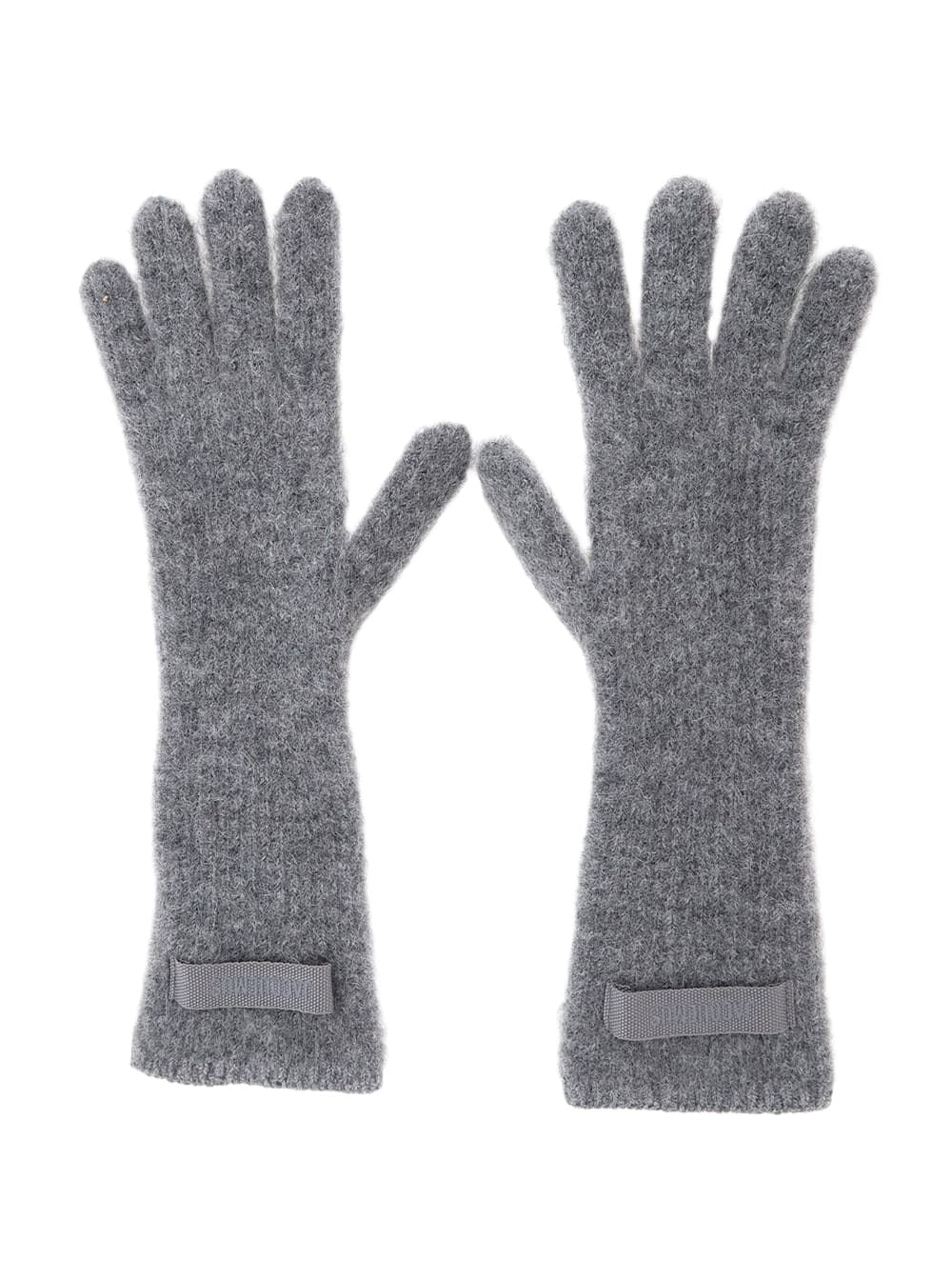 Jacquemus les Gants Gros Grain Grey Gloves With Logo Patch On The Front In Wool Blend Woman