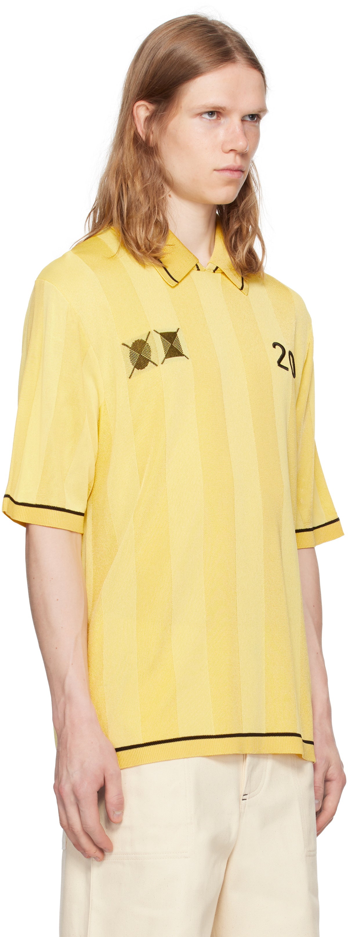 JACQUEMUS Yellow La Croisière 'The Liga' Polo