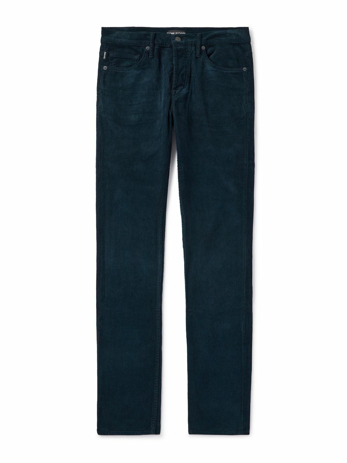TOM FORD - Slim-Fit Cotton-Blend Corduroy Trousers - Blue