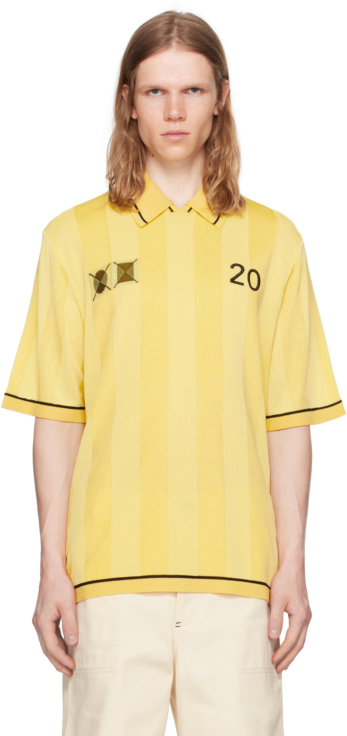 JACQUEMUS Yellow La Croisière 'The Liga' Polo