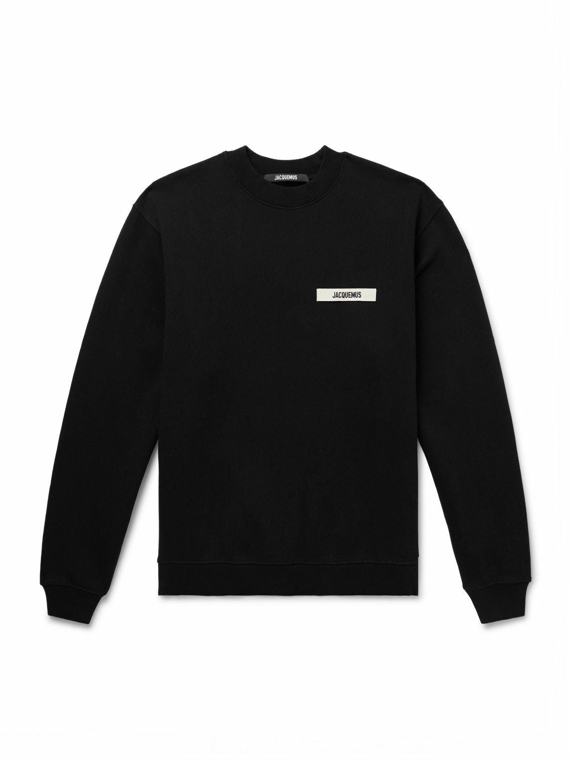 Jacquemus - Logo-Embroidered Cotton-Jersey Hoodie - Black