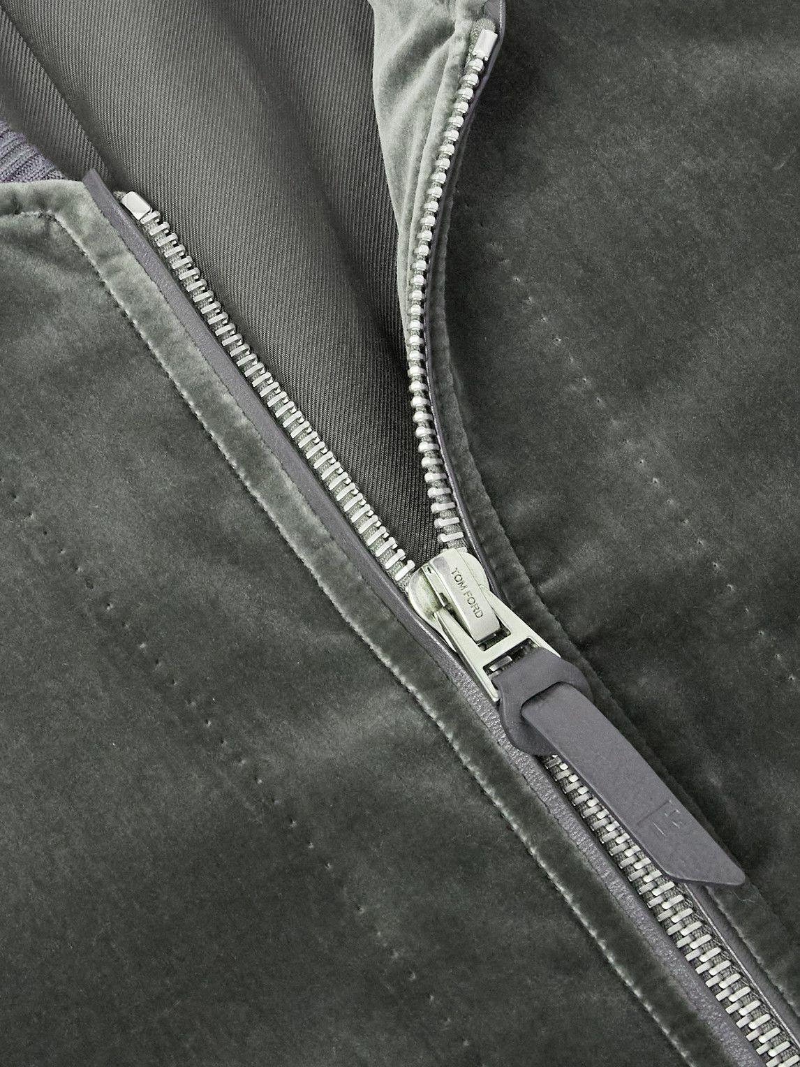 TOM FORD - Cotton-Velvet Bomber Jacket - Gray