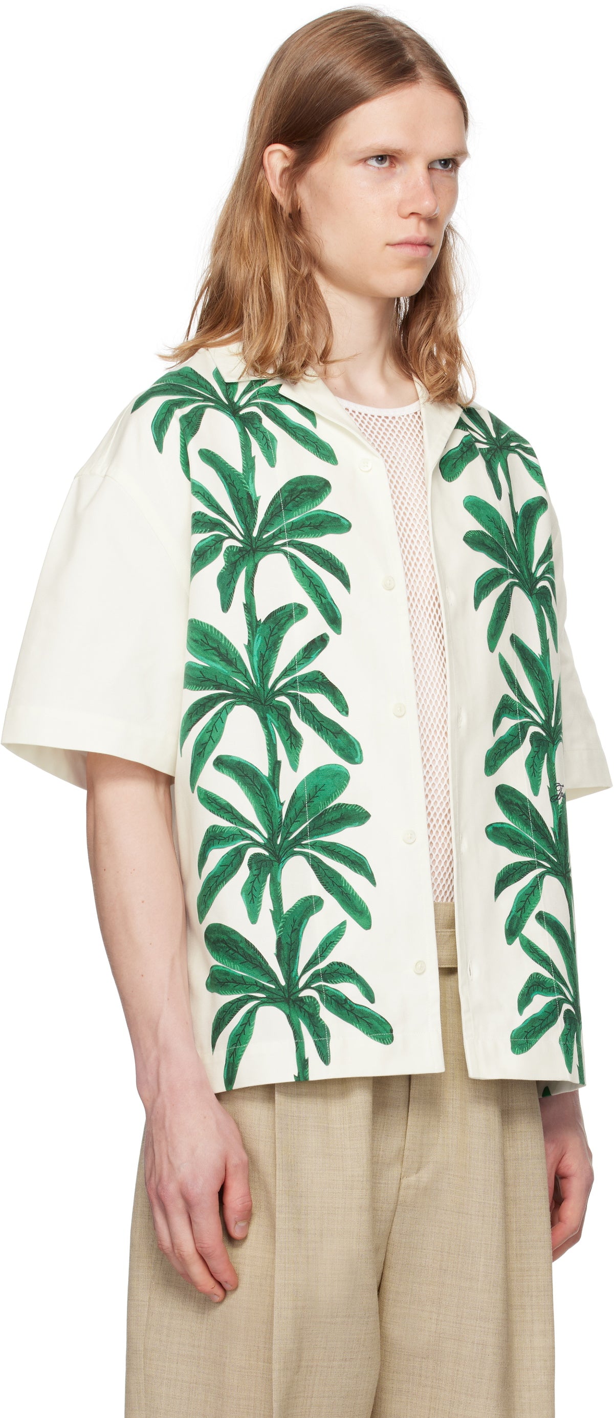 JACQUEMUS White & Green La Croisière 'The Jean' Shirt
