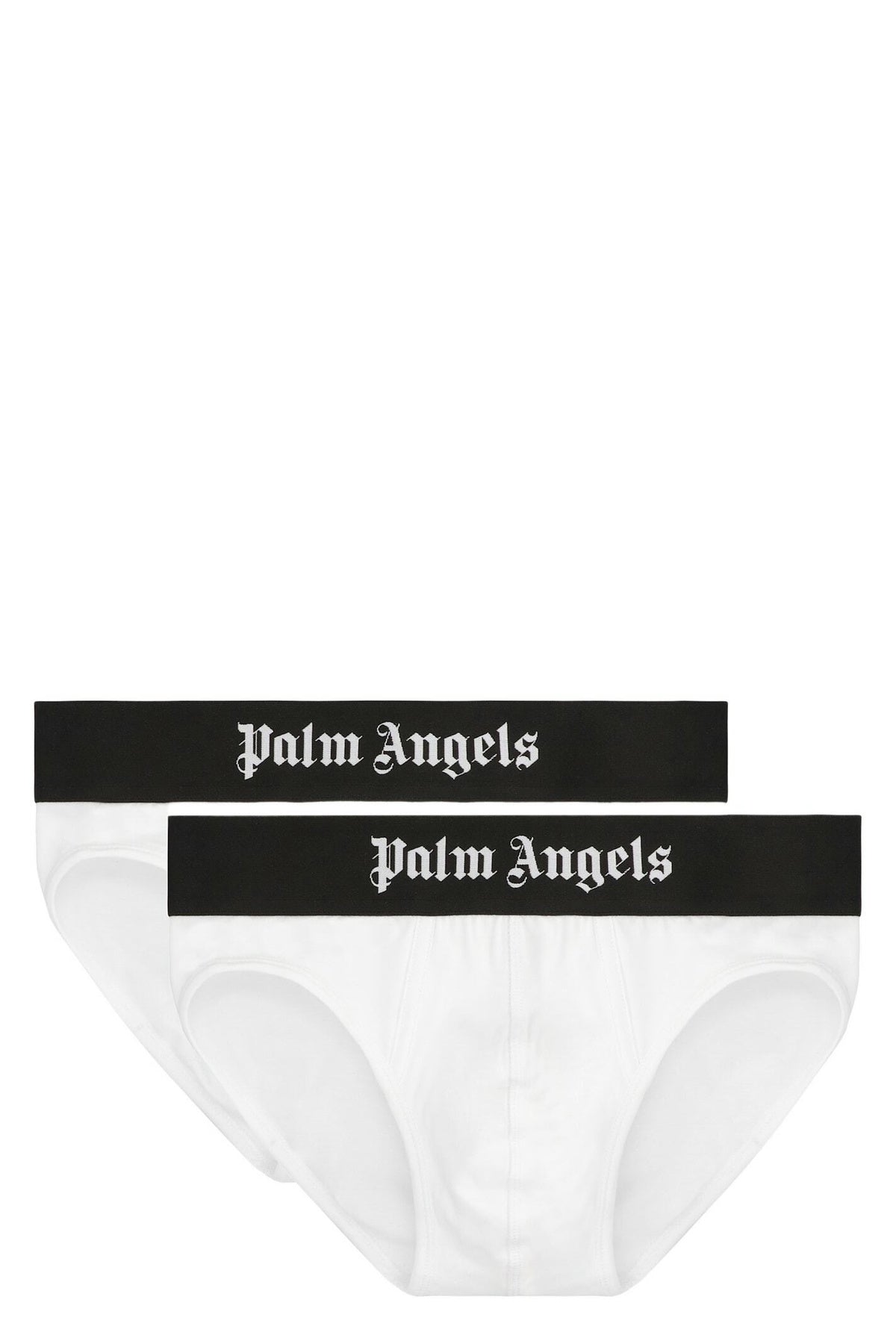 Palm Angels Set Of Two Cotton Briefs With Logoed Elastic Band