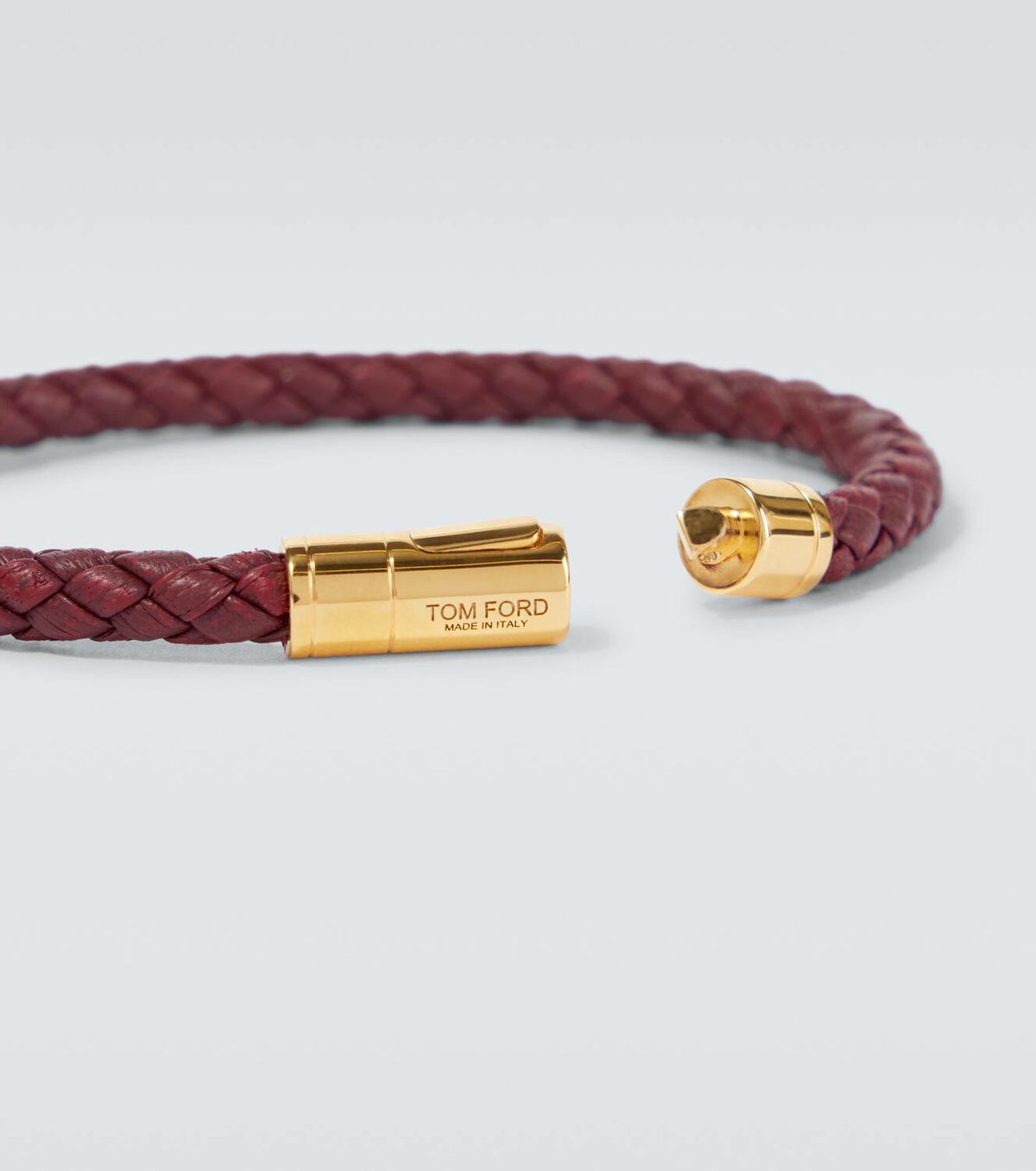 Tom Ford Logo braided leather bracelet