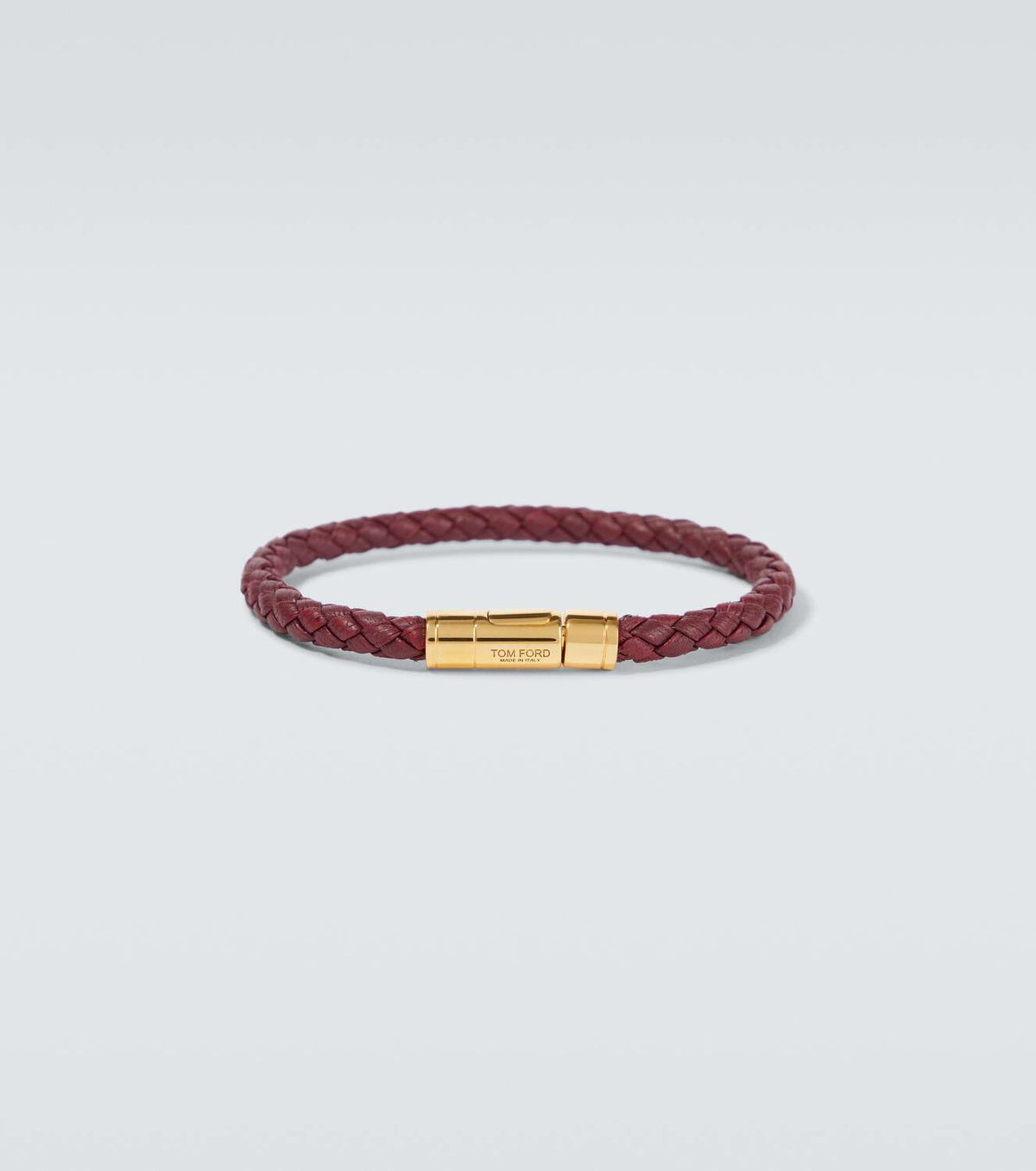 Tom Ford Logo braided leather bracelet