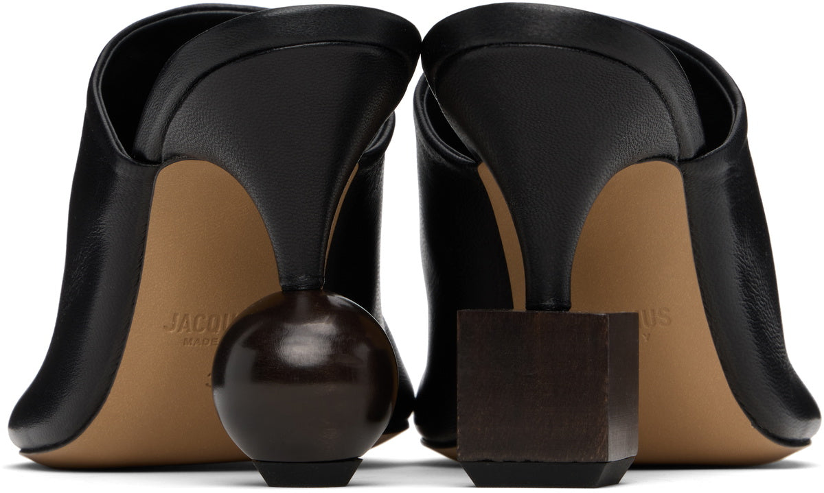 JACQUEMUS Black 'The Bisou' Mules