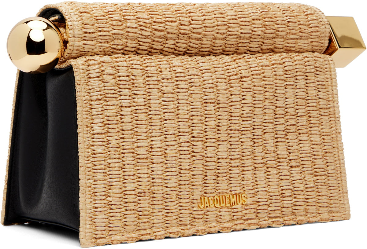 JACQUEMUS Beige & Black La Croisière 'The Rond Carré' Pouch