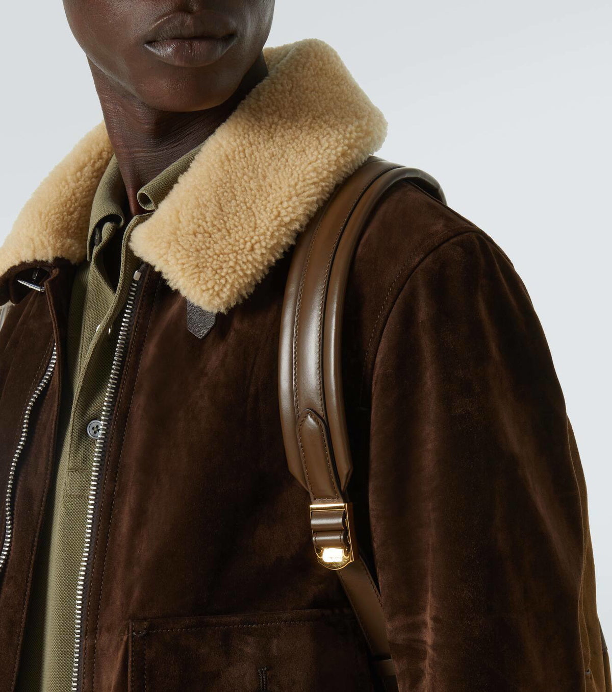 Tom Ford Buckley suede and leather backpack