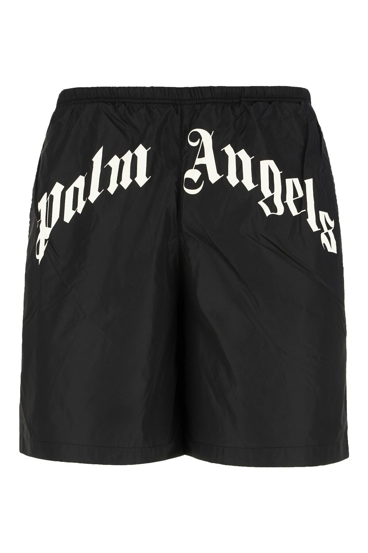 Palm Angels Black Nylon Swimming Shorts