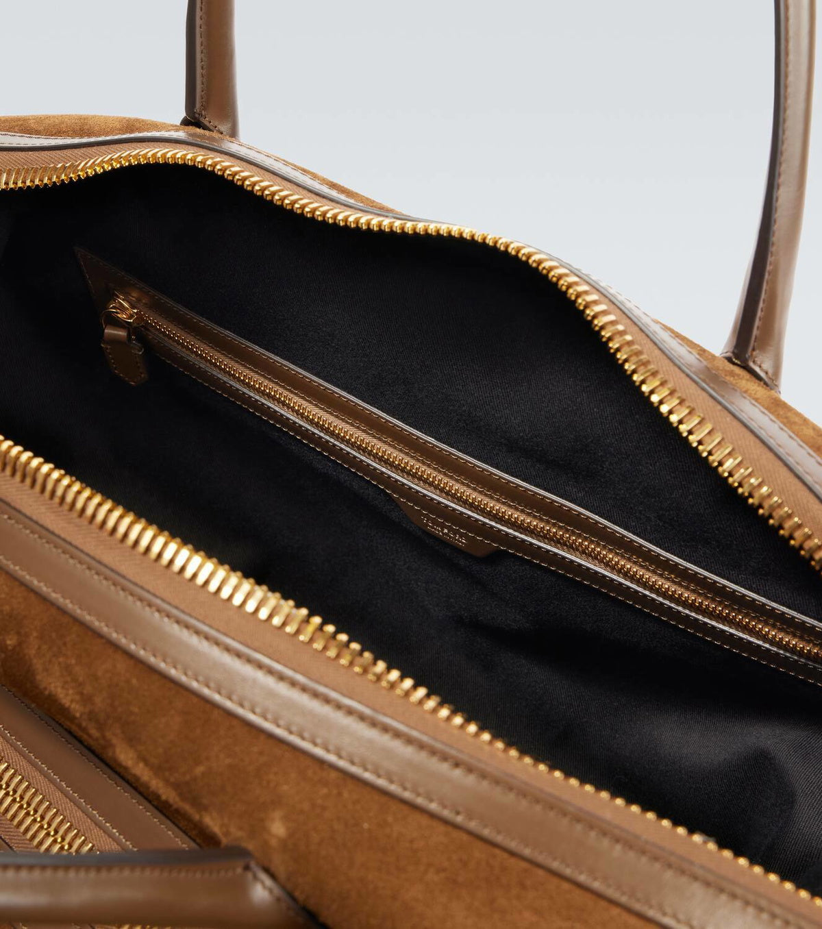 Tom Ford Leather-trimmed suede duffel bag