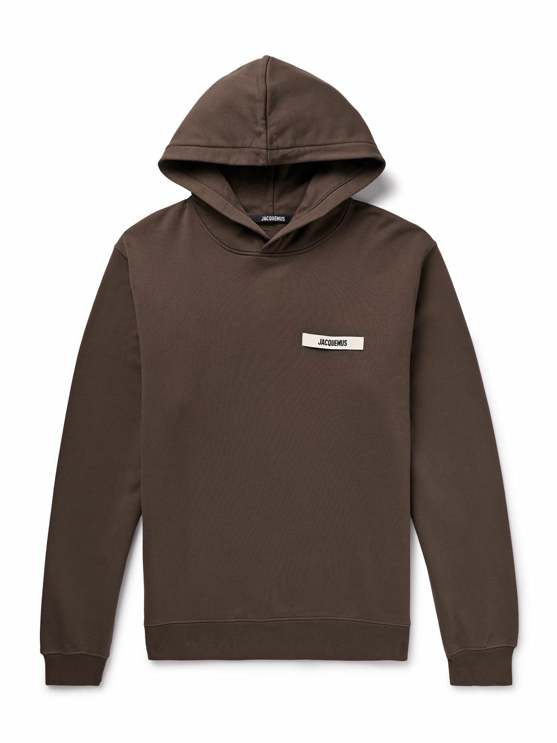 Jacquemus - Logo-Appliquéd Cotton-Jersey Hoodie - Brown