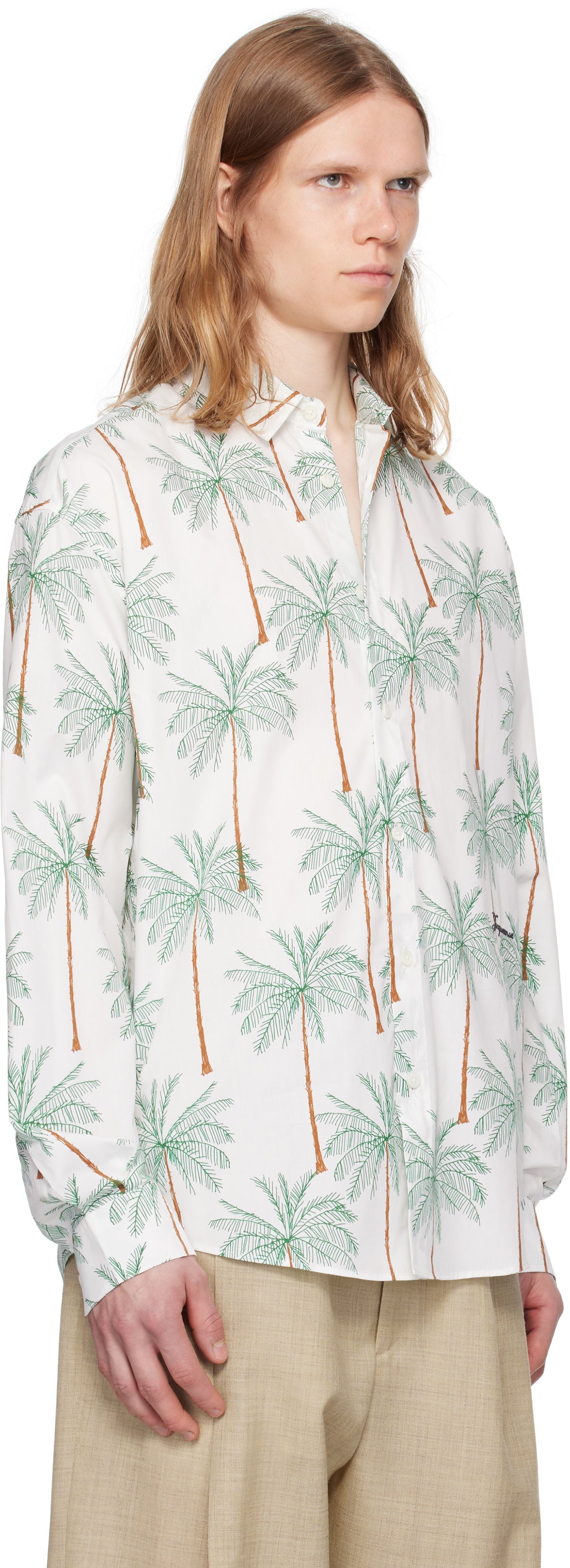 JACQUEMUS White & Green La Croisière 'The Simon' Shirt