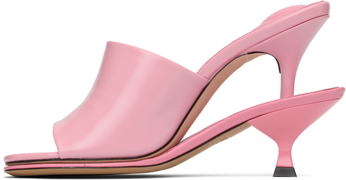 JACQUEMUS Pink 'The double mules' Heeled Sandals