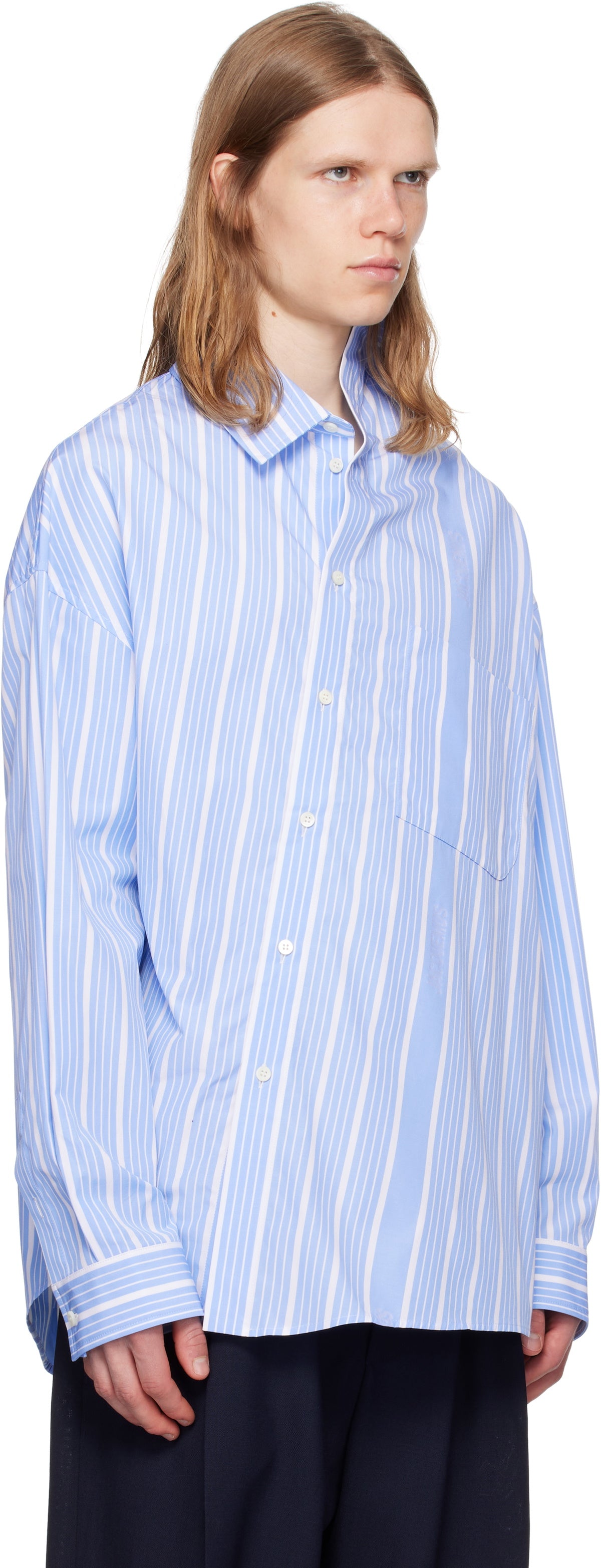 JACQUEMUS White & Blue La Croisière 'The Cuadro' Shirt