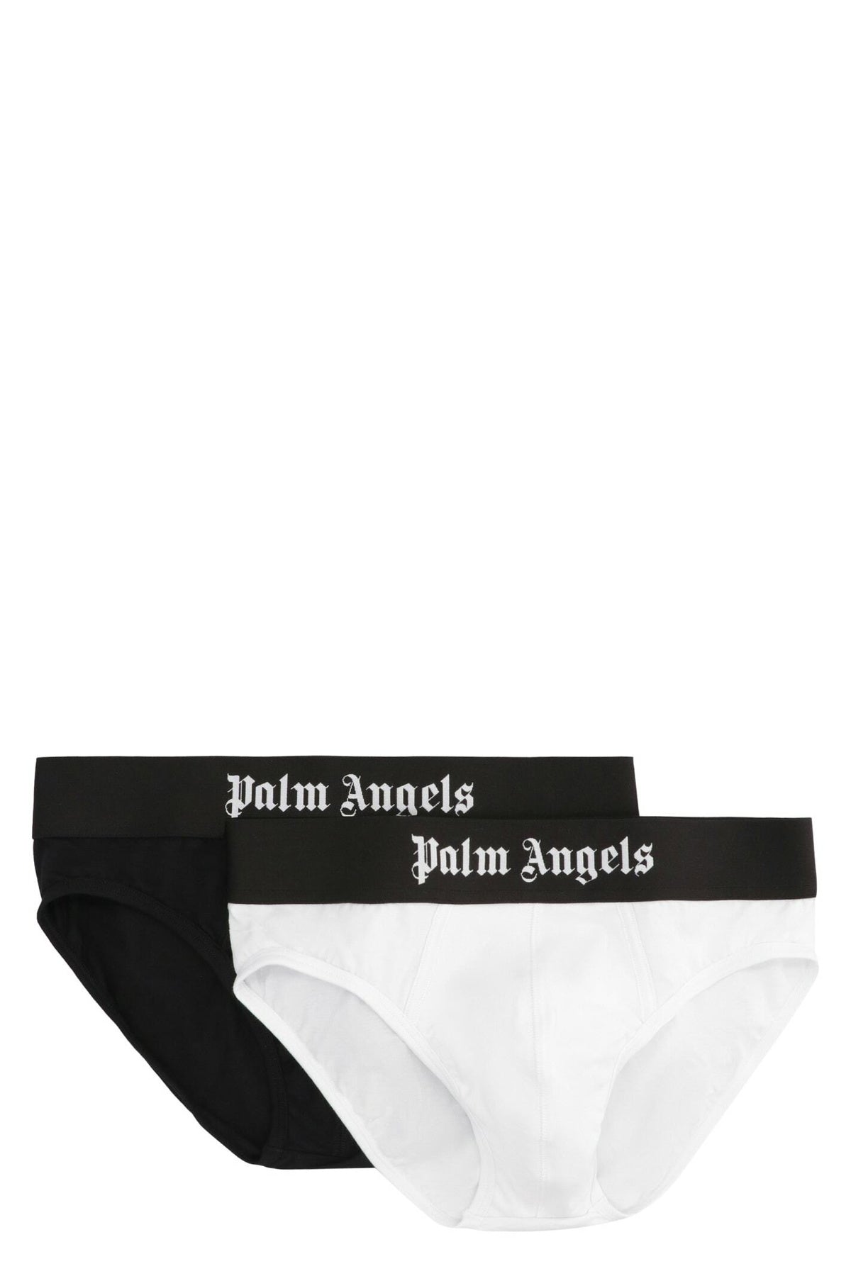 Palm Angels Set Of Two Cotton Briefs With Logoed Elastic Band