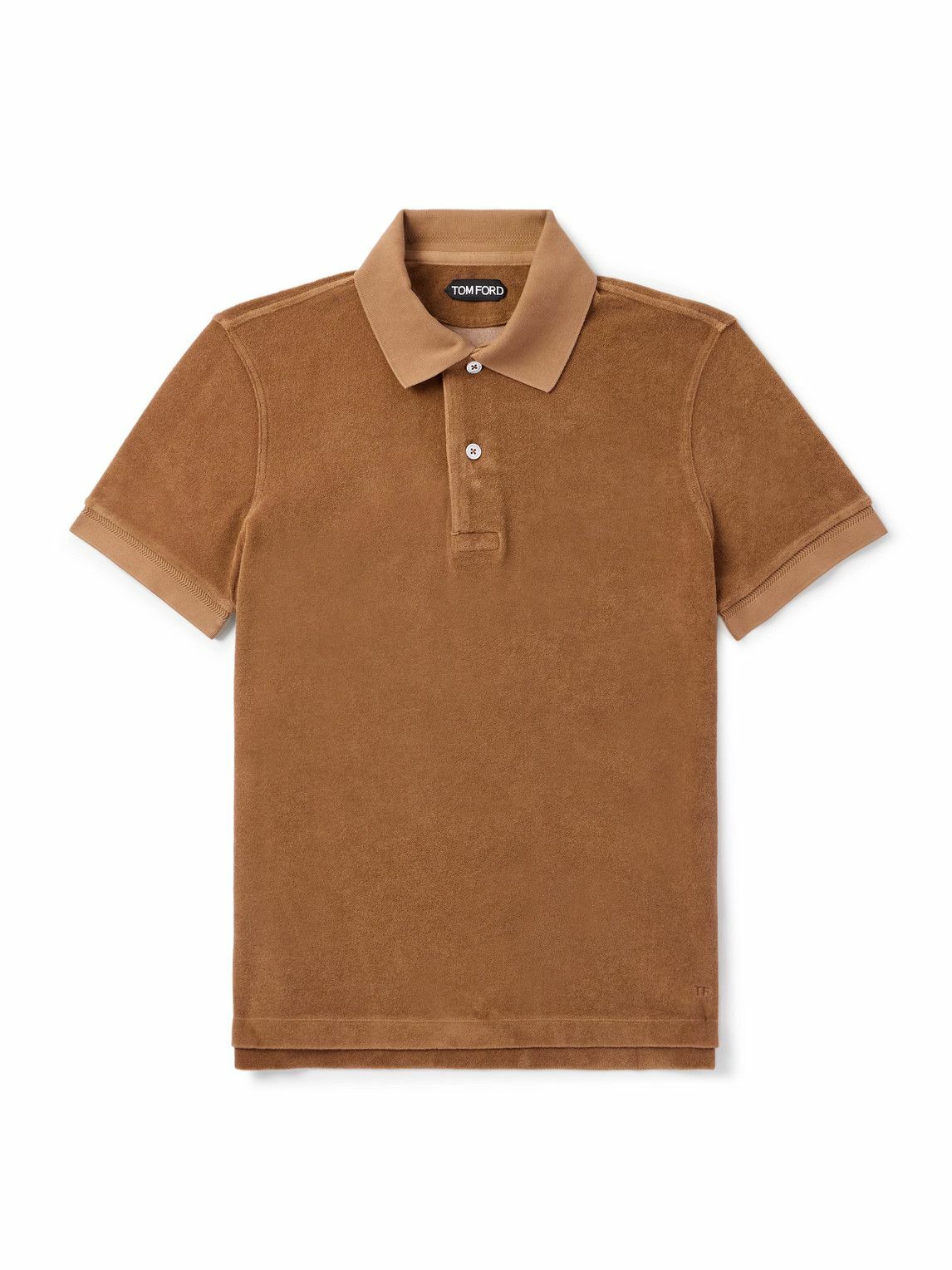 TOM FORD - Slim-Fit Cotton-Blend Terry Polo Shirt - Brown