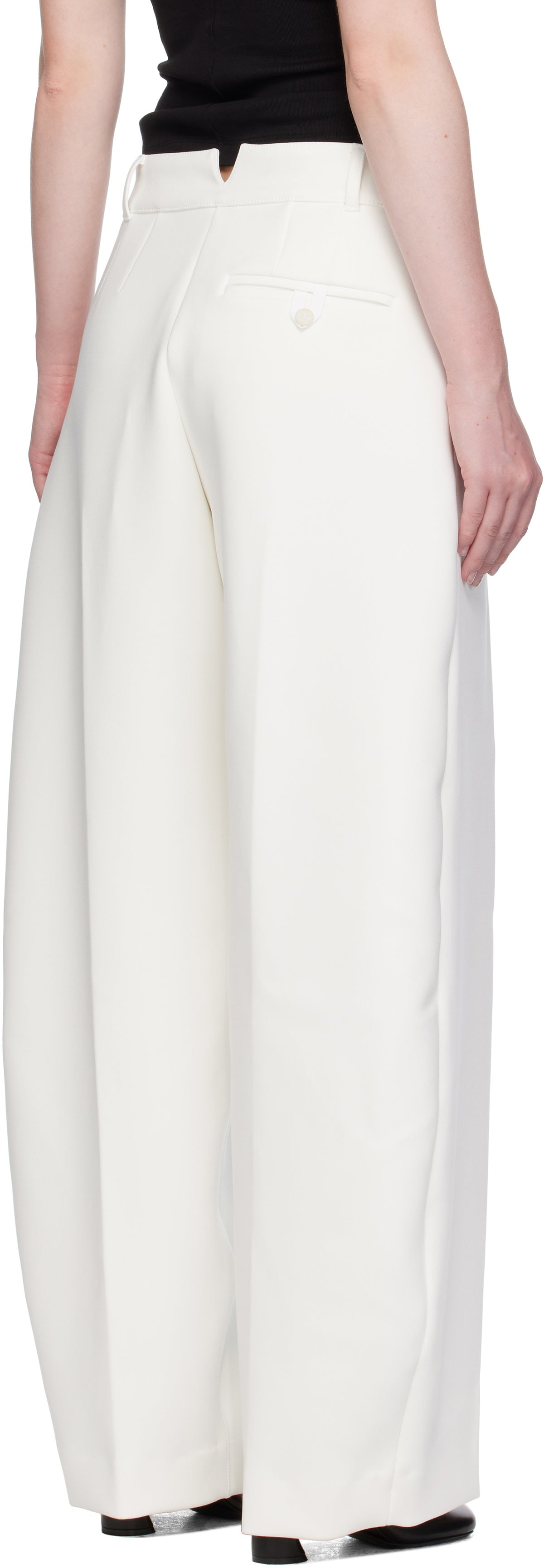JACQUEMUS White La Croisière 'The Ovalo' Trousers