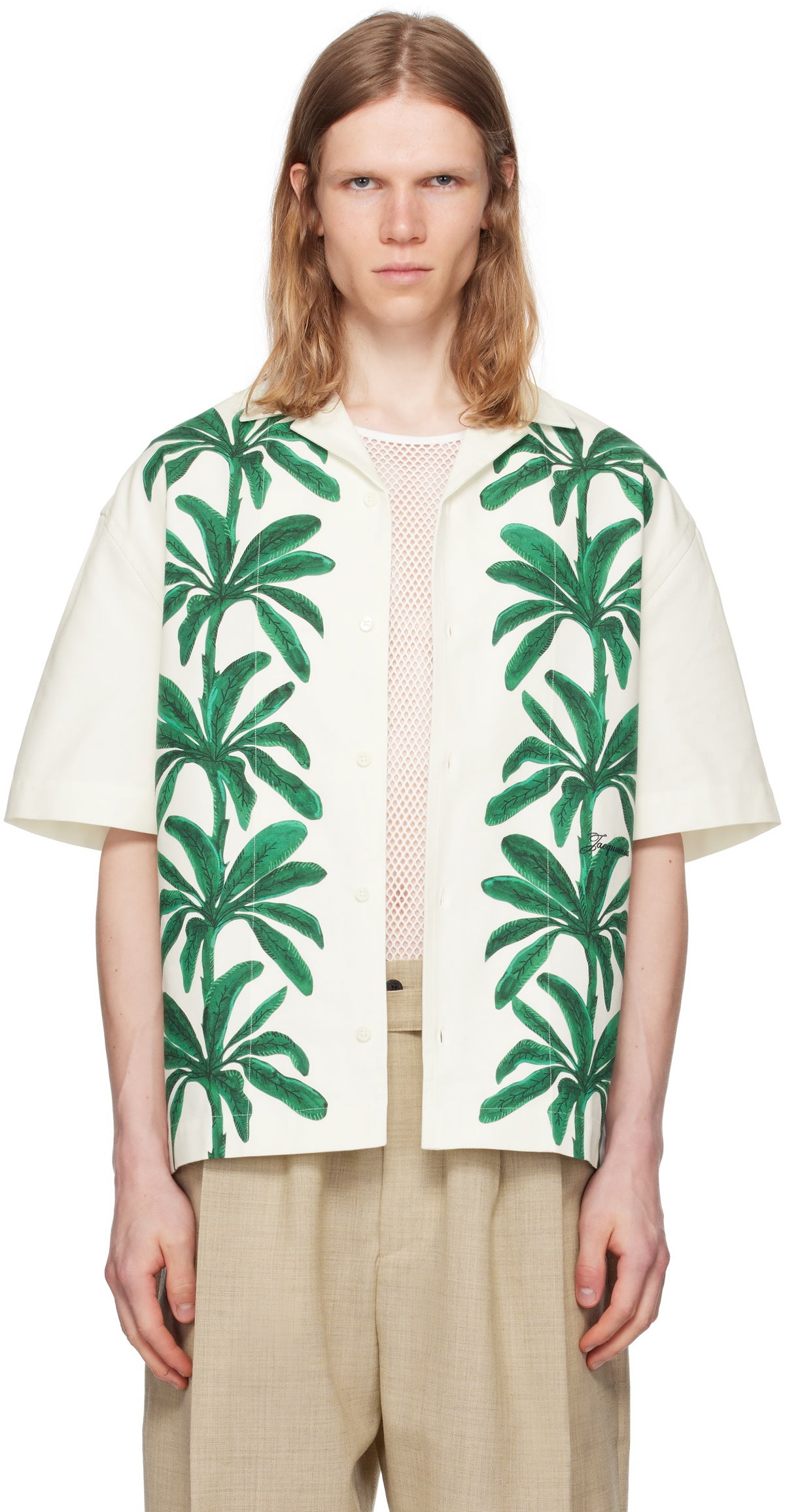 JACQUEMUS White & Green La Croisière 'The Jean' Shirt