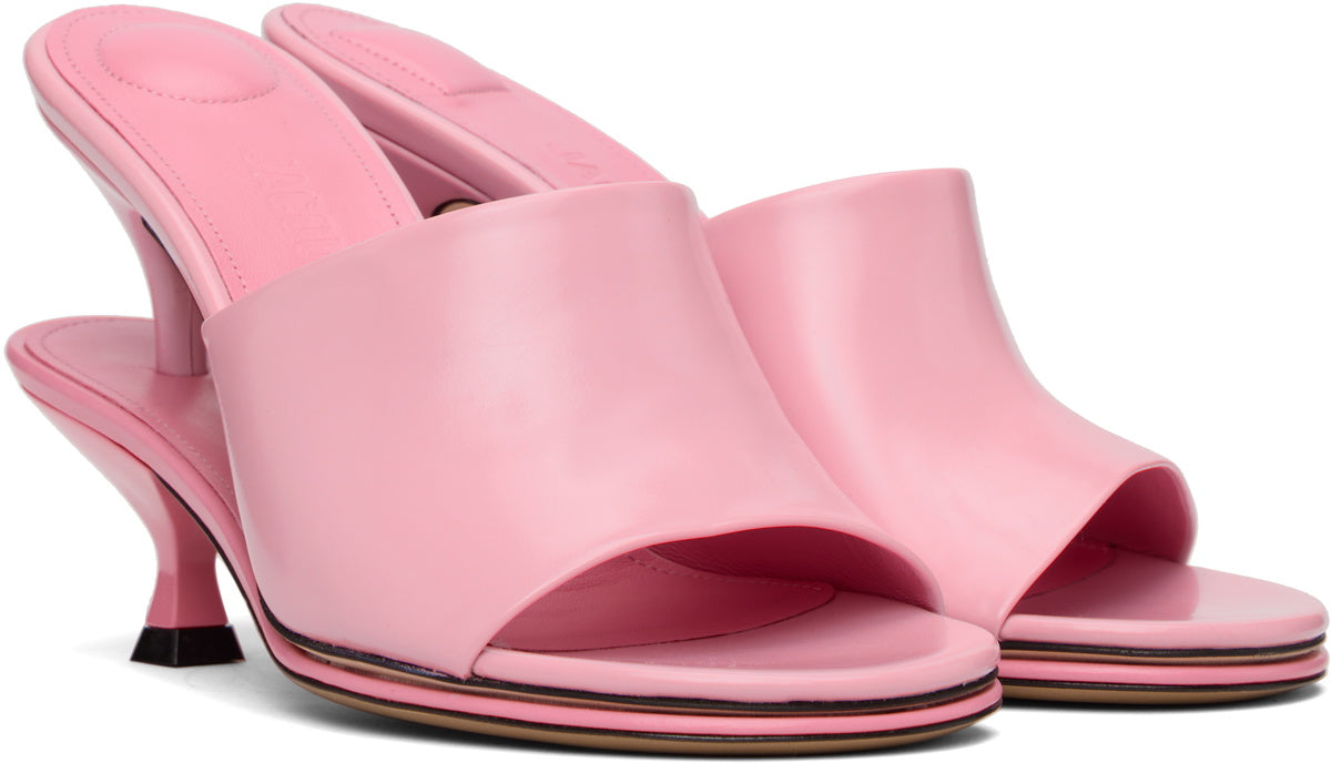 JACQUEMUS Pink 'The double mules' Heeled Sandals