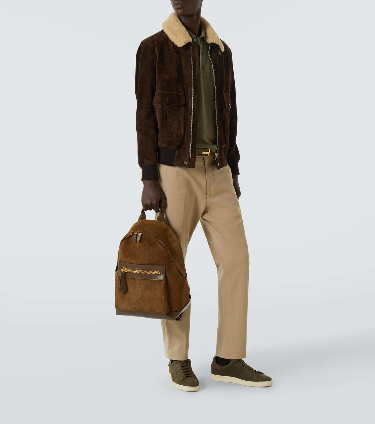 Tom Ford Buckley suede and leather backpack