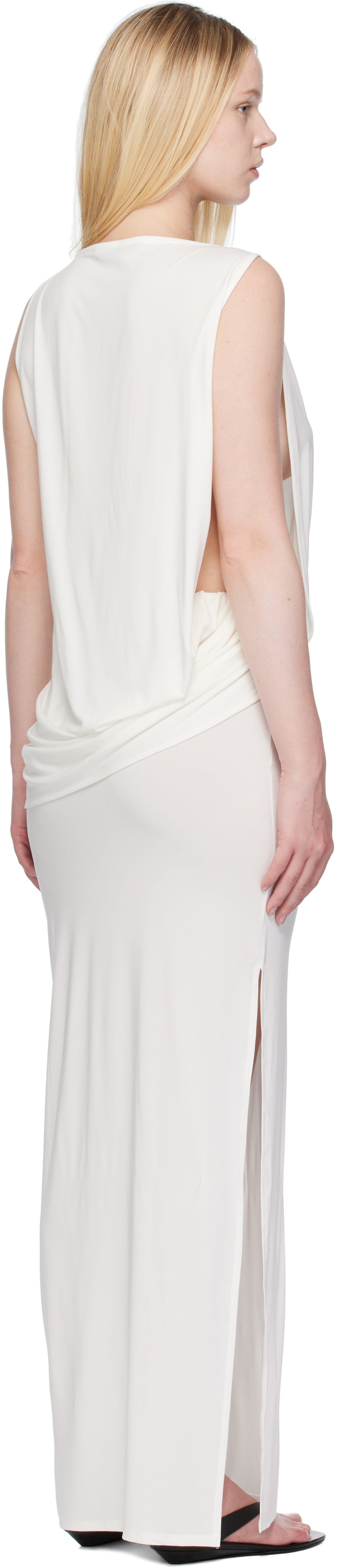JACQUEMUS White La Croisière 'The Peplo' Maxi Dress